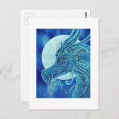 De blauwe drakenfantasie van Renee Lavoie Briefkaart (Voorkant / Achterkant)