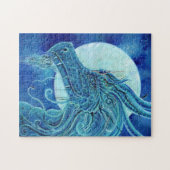 De blauwe drakenkeepaardpuzzel van Renee Legpuzzel (Horizontaal)