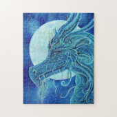 De blauwe drakenkeepaardpuzzel van Renee Legpuzzel (Verticaal)