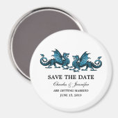 De blauwe Elegant Dragons sparen de Magnet van de  (Voorkant / Achterkant)