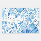 De blauwe elegantie van de marine inpakpapier vel (Voorkant 2)