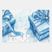 De blauwe elegantie van de marine inpakpapier vel (Voorkant)