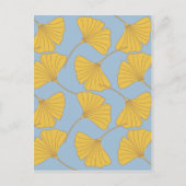 De blauwe en Gouden Bladeren van Ginkgo Ginko Briefkaart (Voorkant)