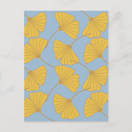 De blauwe en Gouden Bladeren van Ginkgo Ginko Briefkaart (Voorkant)