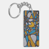 De blauwe en gouden Sleutelhanger (Voorkant Links)