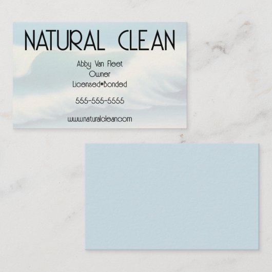 De blauwe en Grijze Schoonmakende Dienst van Oceaa Visitekaartje (Voorkant / Achterkant)