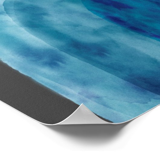 de blauwe en grijze waterverf voegen tekstdouane t poster (Hoek)