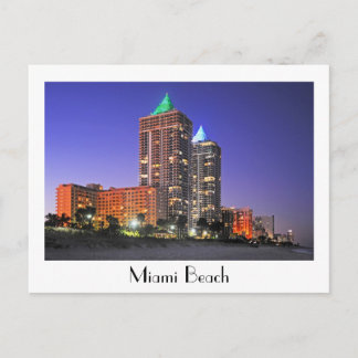 De blauwe en groene diamanttorens, Miami Beach Briefkaart