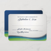 De Blauwe en Groene Reactie van de Staalgolf RSVP Kaartje (Voorkant / Achterkant)