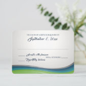 De Blauwe en Groene Reactie van de Staalgolf RSVP Kaartje (Staand voorkant)