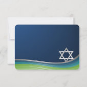 De Blauwe en Groene Reactie van de Staalgolf RSVP Kaartje (Achterkant)