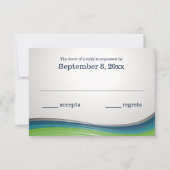 De Blauwe en Groene Reactie van de Staalgolf RSVP Kaartje (Voorkant)