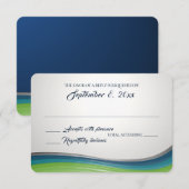 De Blauwe en Groene Reactie van de Staalgolf RSVP Kaartje (Voorkant / Achterkant)