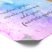 de blauwe en paarse douane voegt uw citaatwaterver poster (Hoek)