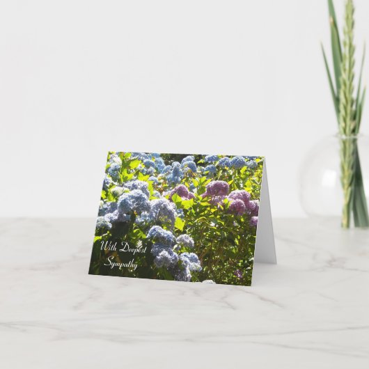 De blauwe en Roze sympathie van de Hydrangea Bedankkaart (Voorkant)