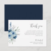 De blauwe en witte begrafenis dank je kaarten (Voorkant / Achterkant)