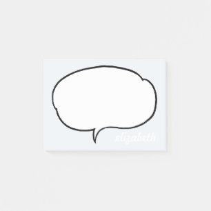 De blauwe en Witte Bubble van de Bespreking Gepers Post-it® Notes