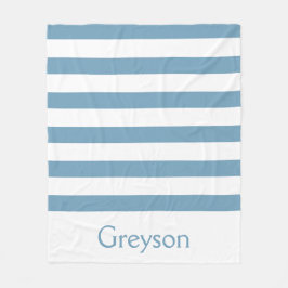 De Blauwe en Witte Gepersonaliseerde Strepen van Fleece Deken