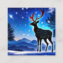 De blauwe en witte nachtelijke hemel staat vol met vierkante visitekaartje