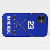 De blauwe en Witte Stevige Kwesties van de Telefoo Case-Mate iPhone Case (Achterkant (horizontaal))