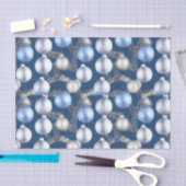 De Blauwe en Zilveren Kerstbal Serie Ontwerp 7 Tissuepapier (Craft)