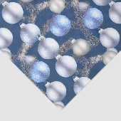 De Blauwe en Zilveren Kerstbal Serie Ontwerp 7 Tissuepapier (Detail)