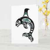 De blauwe en Zwarte Orka van de Geest Haida Kaart (Gele Bloem)