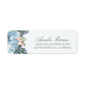 De blauwe Etiketten van het Adres van de Floral Te (Voorkant)