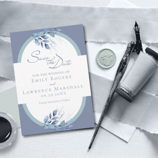 De blauwe Eucalyptus Wedding van het Slate Blauwe  Kaart