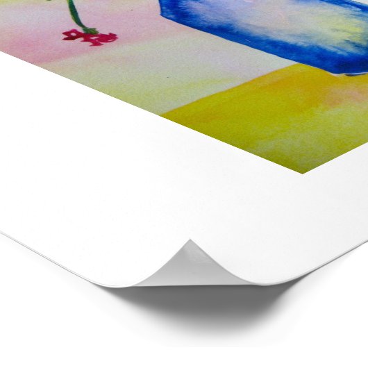 De blauwe fles - poster (Hoek)