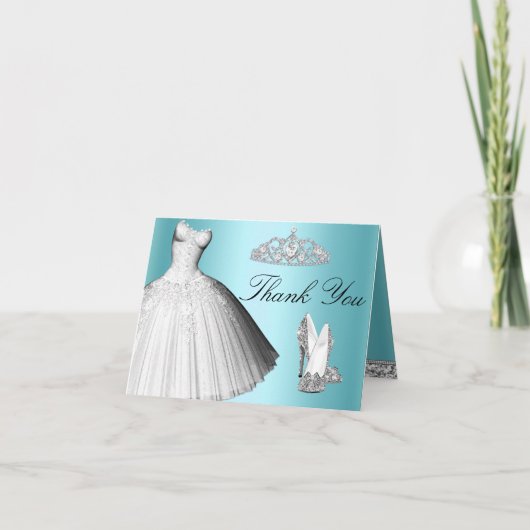 De blauwe Fonkeling schittert Kleding & danken de Bedankkaart (Voorkant)