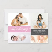 De blauwe foto's van de Aangepaste baby van de Dou Magnetische Uitnodiging (Voorkant)