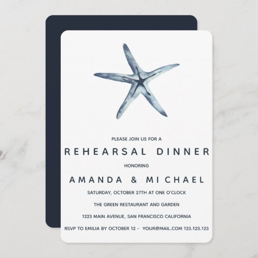 De blauwe garde van het huwelijk kaart (Voorkant / Achterkant)