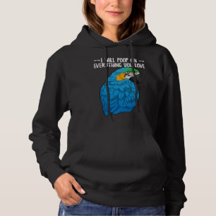 De blauwe gele papegaai zal alles op alles zetten hoodie