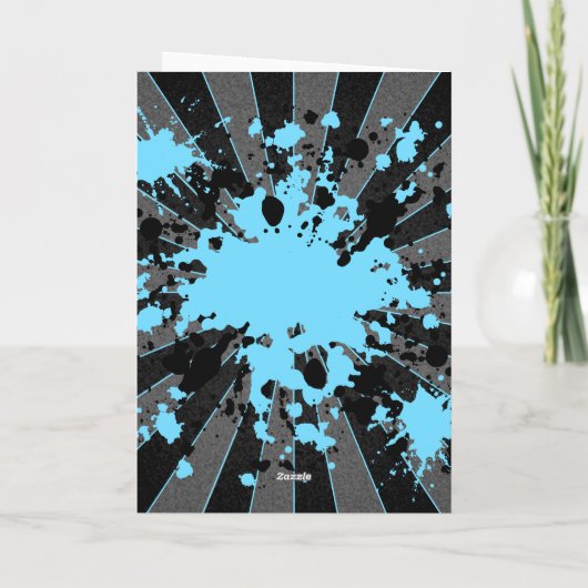 De blauwe Gelukkige Verjaardag van paintball Kaart (Achterkant)