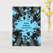 De blauwe Gelukkige Verjaardag van paintball Kaart (Gele Bloem)