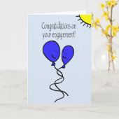 De blauwe Gelukwensen van het Verloving van de Kaart (Gele Bloem)