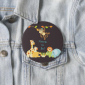 De blauwe Gepersonaliseerde Mama van het Oerwoud Ronde Button 4,0 Cm (In situ)