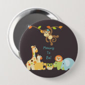 De blauwe Gepersonaliseerde Mama van het Oerwoud Ronde Button 4,0 Cm (Voorkant /achterkant)