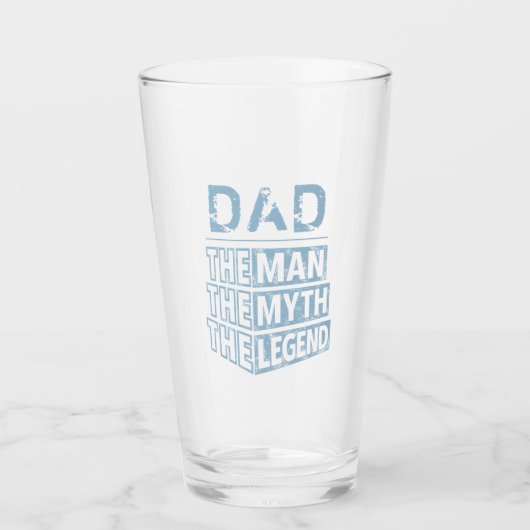 De blauwe gepersonaliseerde naam het Man de mythe  Glas (Voorkant)
