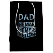 De blauwe gepersonaliseerde naam het Man de mythe  Medium Cadeauzakje (Voorkant)