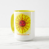 De blauwe gitarist "Sundial" koffie-Mok Mok (Voorkant links)