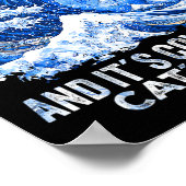 De blauwe golf komt bedekt met grappige kattenhare poster (Hoek)