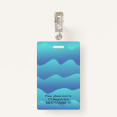 De blauwe golfnaam van de logo van de Foto van de  Badge (Achterkant met clip)