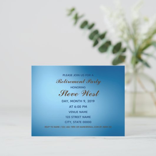 De blauwe gradiënt van de Personaliseerbare Briefkaart (Staand voorkant)