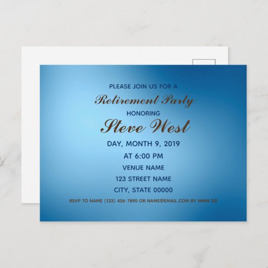 De blauwe gradiënt van de Personaliseerbare Briefkaart (Voorkant / Achterkant)