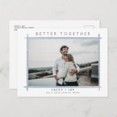 De blauwe Grens van de Grotere Together Foto spare Aankondigingskaart (Voorkant / Achterkant)