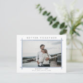 De blauwe Grens van de Grotere Together Foto spare Aankondigingskaart (Staand voorkant)