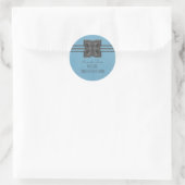De blauwe Grens van de Medallion sparen de Sticker (Tas)