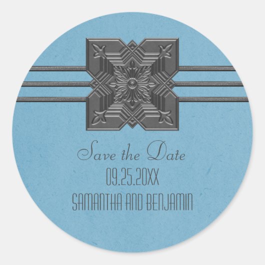 De blauwe Grens van de Medallion sparen de Sticker (Voorkant)